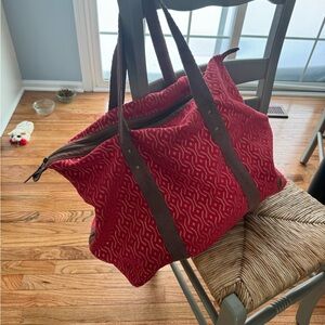 Roxy Red and Brown Tote Bag